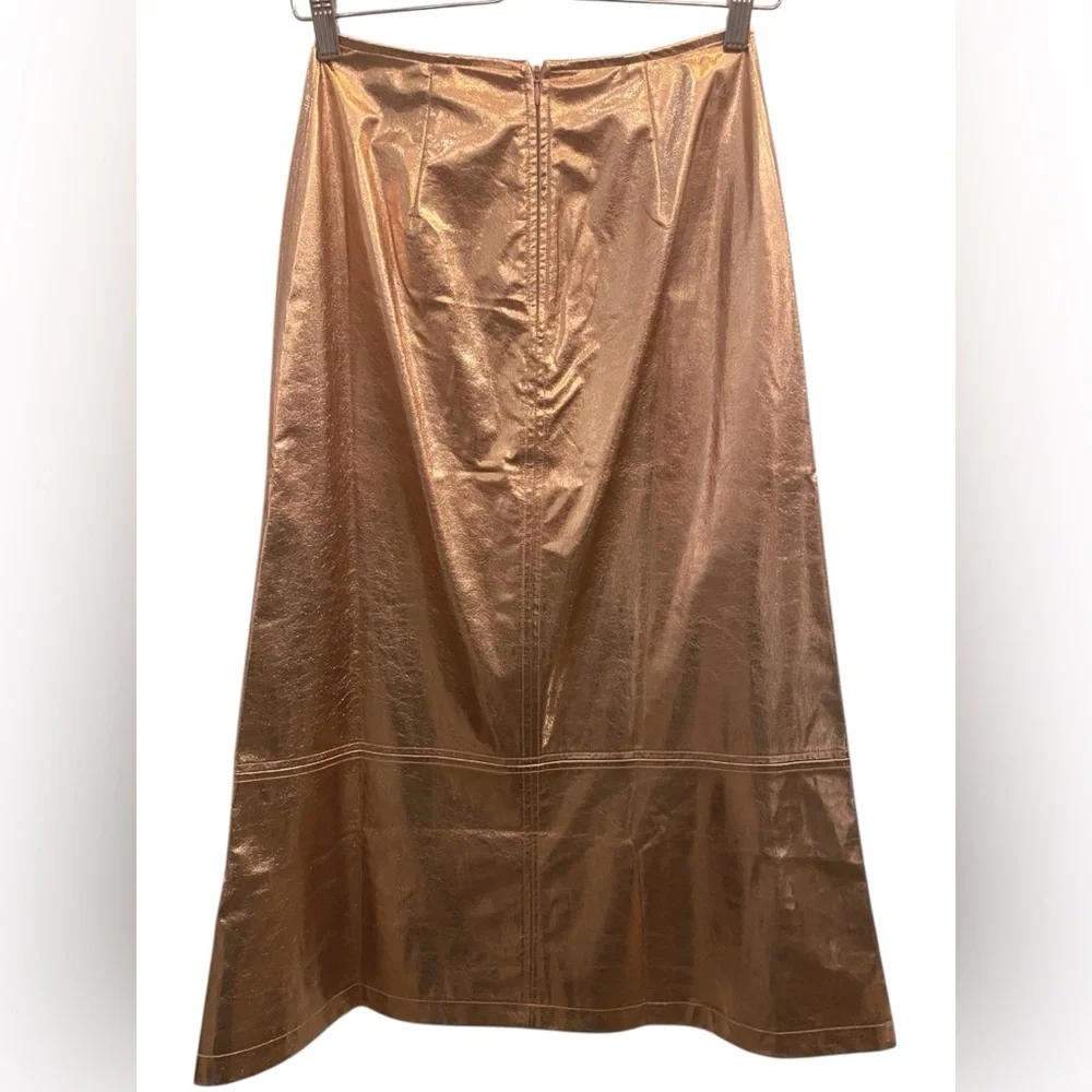 Tuckernuck X India Hicks London Metallic A-Line Midi Skirt, Size 0